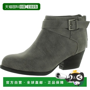 灰色 自营 仿麂皮脚踝靴 vitaUttara女式 美国奥莱直发短靴 bella