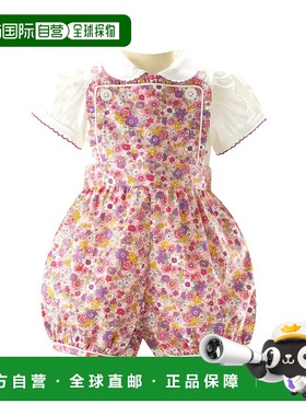 自营Rachel Riley印花Dungaree套装-粉红色 美国奥莱直发