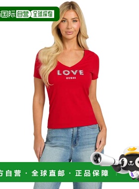 自营guessEco Chelly Love Tee - rugby red 美国奥莱直发