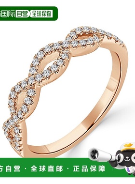 sabrina14k 金与钻石扭纹戒指 - 玫瑰色 【美国奥莱】直发爆款