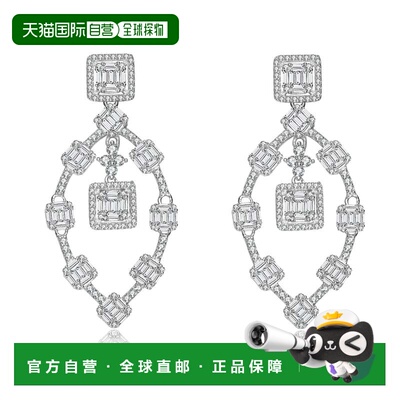 自营 genevive方晶锆石耳环纯银戒指 - 银 美国奥莱直发配饰