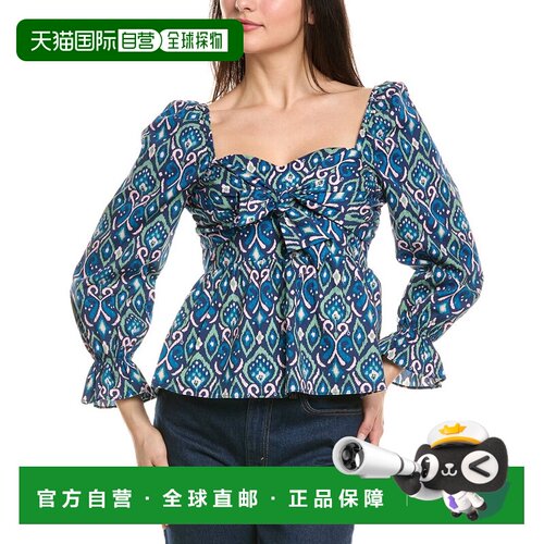 自营Sail to Sable Bow Front Top - blue 美国奥莱直发上衣女装