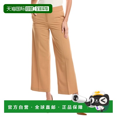 自营Tahari ASL Petite Pant - brown 美国奥莱直发阔腿裤女裤