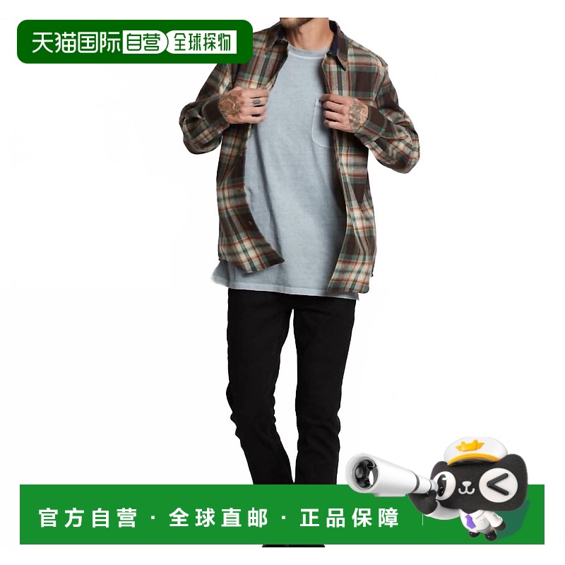 自营 pendletonLodge长袖格子衬衫棕色浅绿色格子-棕色浅蓝色格子