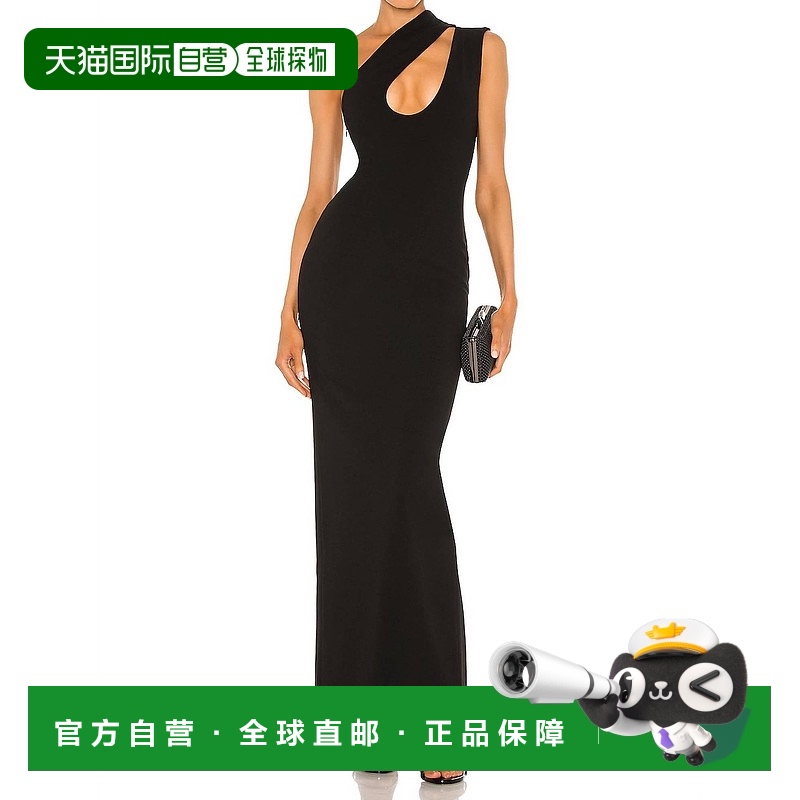 自营 solace londonKrista Maxi黑色连衣裙 美国奥莱直发