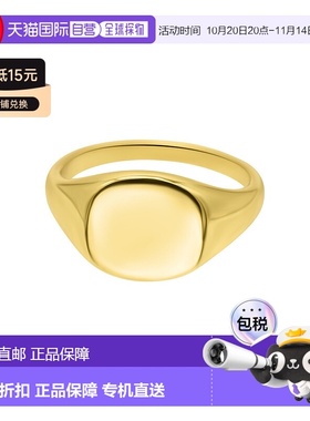 自营 adornia14k 镀金方形图章小指戒指 - 金色 美国奥莱直发