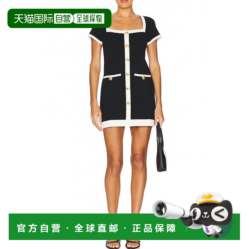 自营 show me your mumu索菲亚毛衣连衣裙黑色/奶油色-黑色/奶油