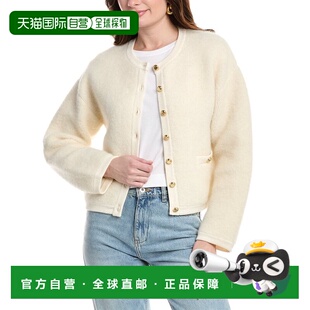 自营rag & bone碎骨Kaia Boucle羊毛羊驼毛混纺开襟羊毛衫-白色