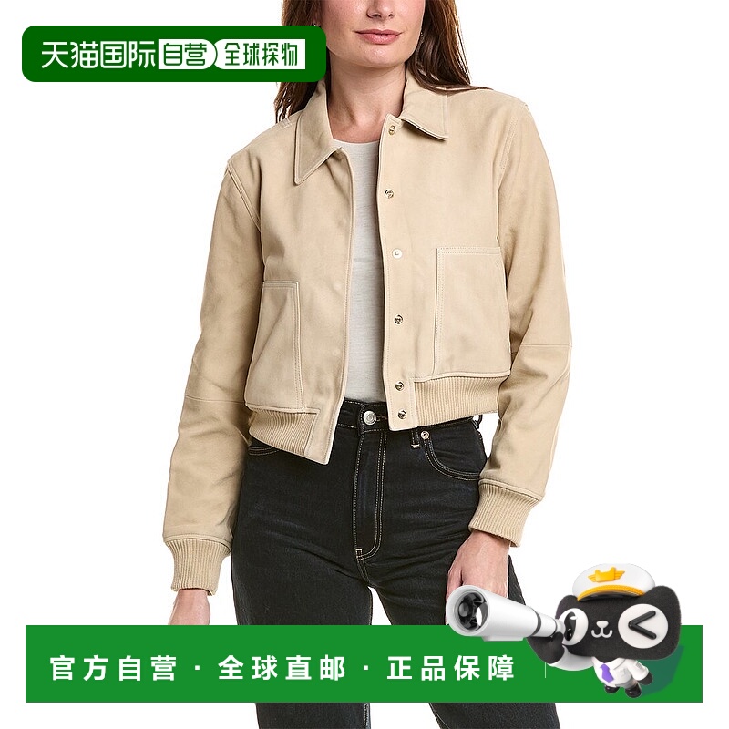 自营HUDSON Jeans Suede Bomber Jacket - tan 美国奥莱直发