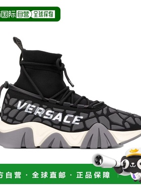 自营Versace Fabric Athletic Men's Sneakers - black 美国奥莱
