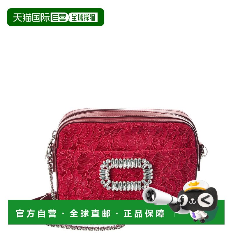 自营Roger Vivier商标皮革肩包-红色 美国奥莱直发斜挎包单肩包