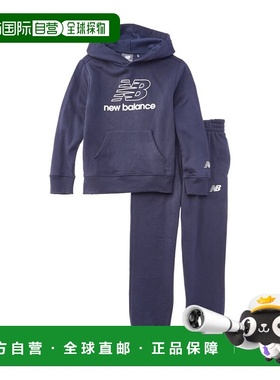 自营New Balance 2pc Fleece Hoodie & Jogger Pant Set - blue