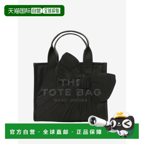 美国直邮MARC JACOBS-女款大蝴蝶结帆布中号托特包