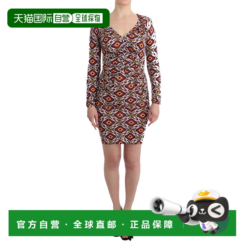 自营 GF Ferre 长袖粘胶直筒女式连衣裙 - 多色 美国奥莱直发