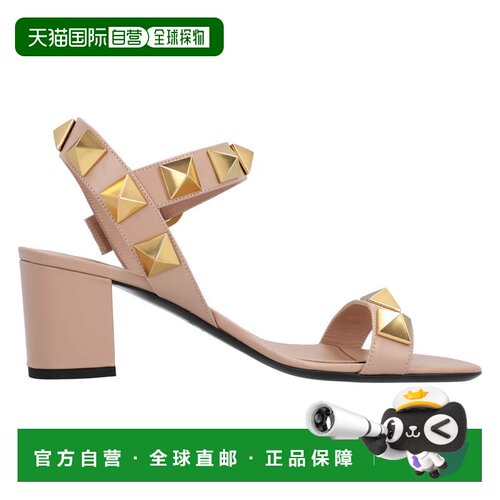 自营valentinoRoman Stud Calfskin Sandal - pink 美国奥莱直发