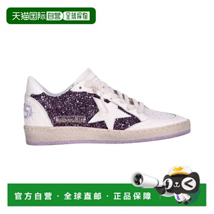 Glitter Ballstar Goose purple Leather Sneaker 自营Golden