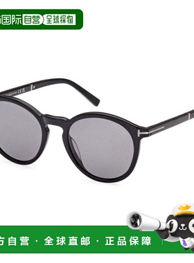 自营Tom Ford Sunglasses Round Full Rim, Shiny Black Frame An