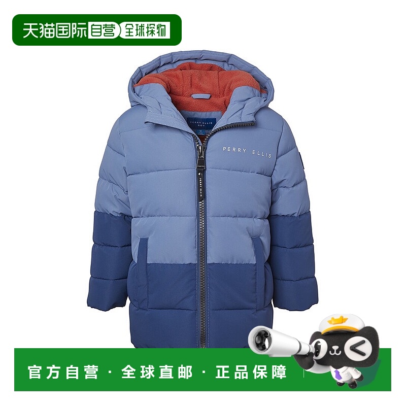 自营Perry Ellis Blocked Ripstop Puffer Jacket - blue 美国奥