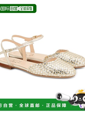 自营AGL Milly Upcycle皮革芭蕾平底鞋-灰色 美国奥莱直发单鞋