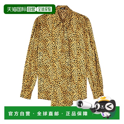 自营versaceGold-Tone Silk Long-Sleeved Top - gold 美国奥莱直