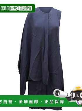 自营Adam Lippes Cape Dress in Navy Blue Viscose - blue 美国