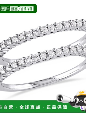 自营 925 纯银 Mimi & Max 1/3 克拉 TDW 钻石 2 件套周年纪念戒