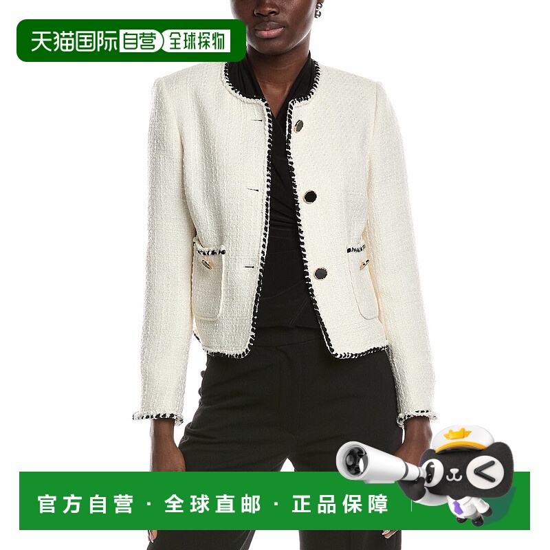 自营 Joseph Ribkoff 羊毛混纺夹克 - 白色 美国奥莱直发长袖外套