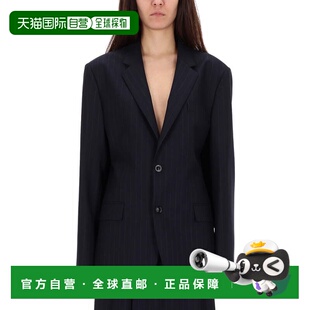 自营maison margielaOversized Structured Wool Pinstripe Jacke