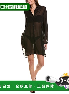 自营 Carmen Marc Valvo遮盖衬衫-黑色 美国奥莱直发