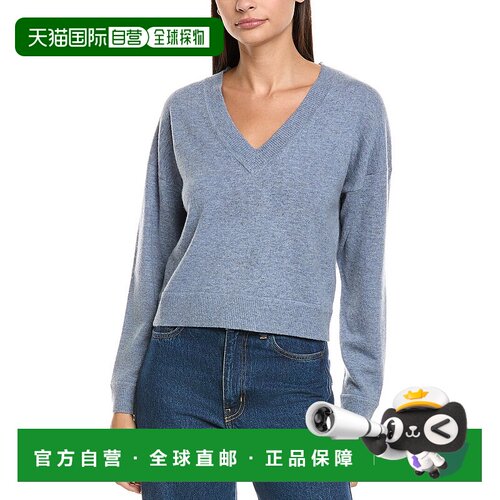 自营NAADAM Cropped Wool & Cashmere-Blend Sweater - blue 美国