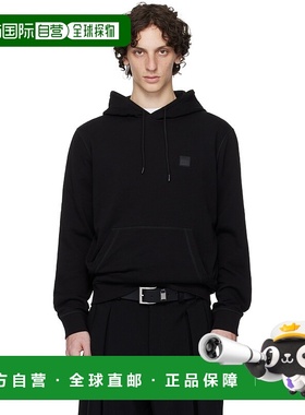 1h可退 香港直邮潮奢 BOSS 波士 男士 黑色 Regular-Fit Logo Pat