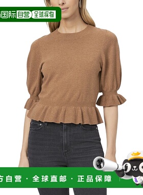 自营PAIGE  Sabelina Wool & Cashmere-Blend Top - brown 美国奥