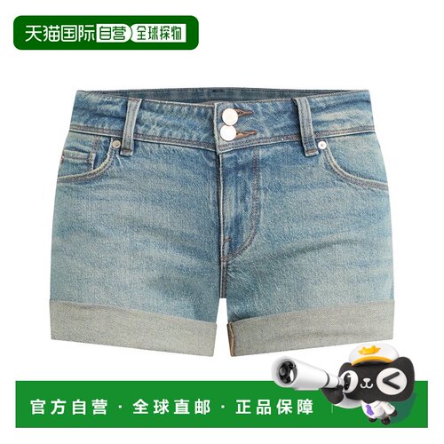 自营hudson jeansHUDSON牛仔裤Croxley中腰雪花短-蓝色 美国奥莱