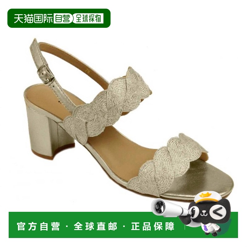 自营 vaneli女式Lettie梭织凉鞋，米色/铂金色 美国奥莱直发