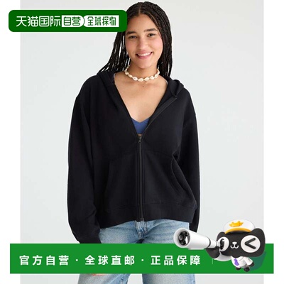 自营Aeropostale Cloud Soft Oversized Full-Zip Hoodie - black