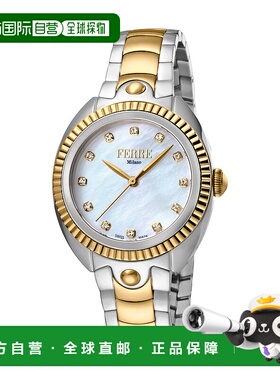 自营 Ferre Milano 女士白色 MOP 表盘 SS / GP 腕表 - 多款 美国