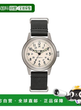 自营 Bulova Hack全自动皮革NATO表带男士手表-黑色 【美国奥莱】