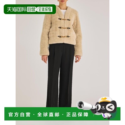 自营rebecca taylor绗缝缝线Shearling夹克-奶油色 美国奥莱直发