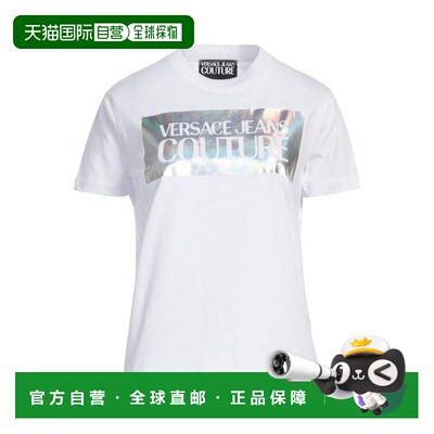 1h可退 【美国直邮】VERSACE JEANS COUTURE 徽标印花短袖T恤 女