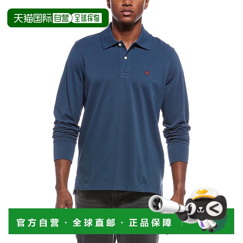 自营 brooks brothers布鲁克斯兄弟Pique Polo衫-蓝色 美国奥莱直