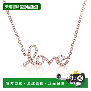 钻石 玫瑰色 sabrina14k 美国奥莱 项链 金 Love 自营 Script