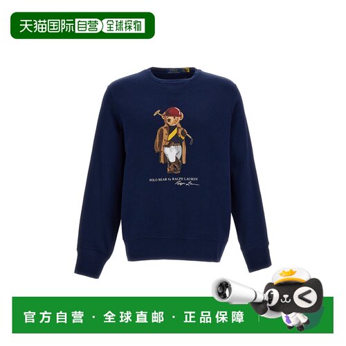 自营polo ralph laurenClassic Solid Blue Sweater with Crew Ne