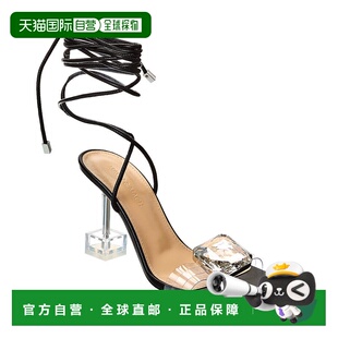 红色 自营 水晶方形乙烯基和皮革凉鞋 美国奥莱直 Mach