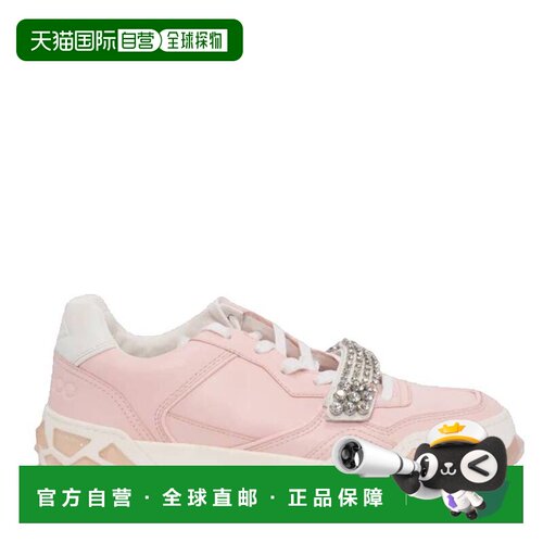 自营Jimmy Choo钻石X表带/F皮革运动鞋，品牌尺寸34.5 (美国尺寸4