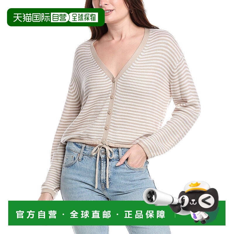 自营splendid华丽Bri羊绒混纺开衫-棕色 美国奥莱直发