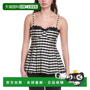 自营Rebecca Taylor Gingham Twill Camilla Embroidery Tank - b