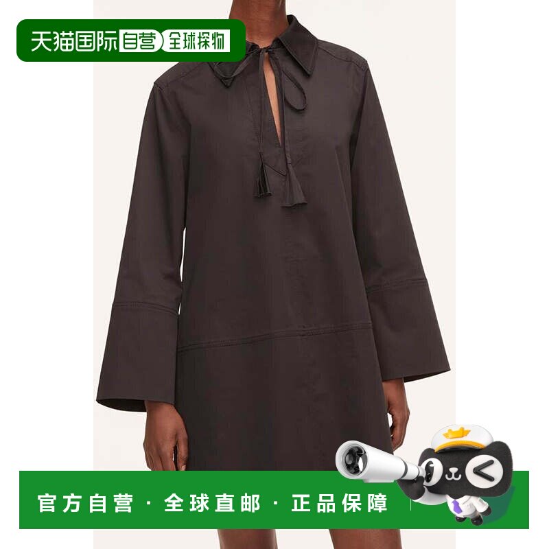 自营rebecca taylorHeavy Cotton Shirt Dress - black 美国奥莱图片