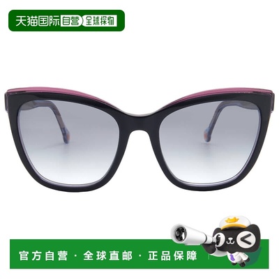 自营Carolina Herrera Azure Grey Cat Eye Ladies Sunglasses HE