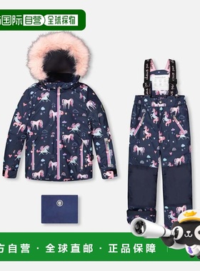 自营deux par deuxTwo-Piece Play Snowsuit Navy Unicorn Print