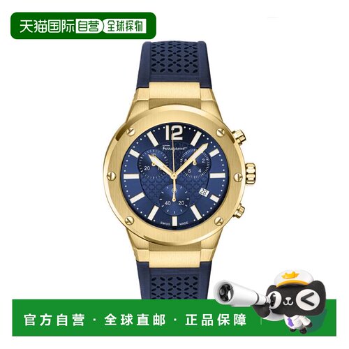自营salvatore ferragamoF-80 Chrono硅胶手表-黑色/金色/蓝色 美